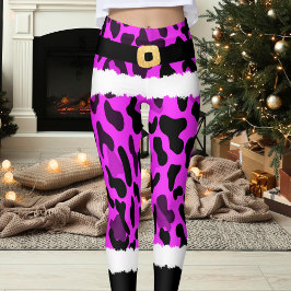 Leggings Leopardo púrpura Imprimir Navidades de disfraces d