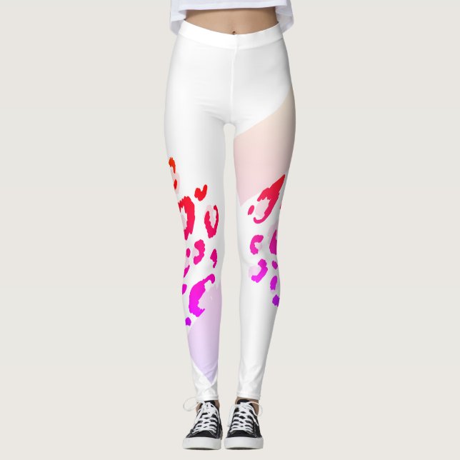 Leggings  Leopardo Rosa Geométrico  (Anverso)