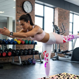 Leggings Leopardo Rosa Geométrico
