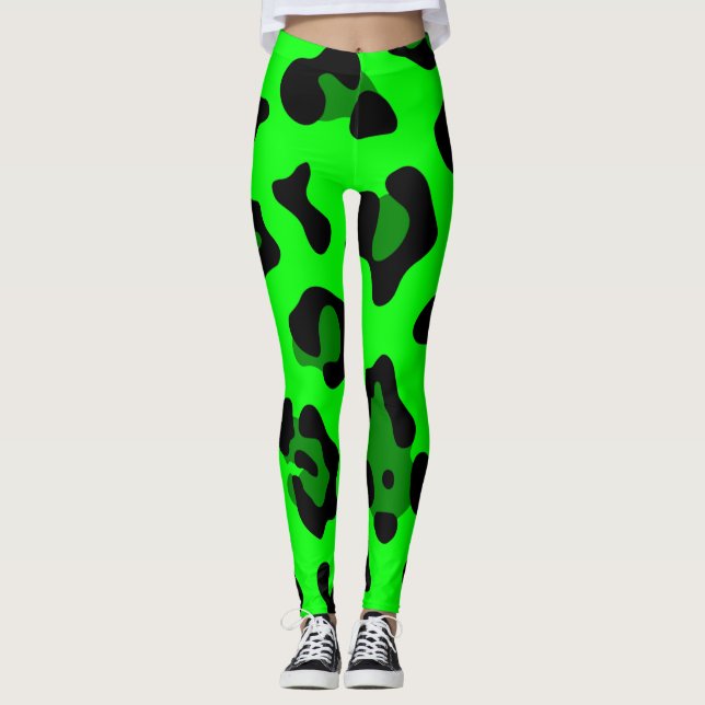 Leggings leopardo verde ácido (Anverso)