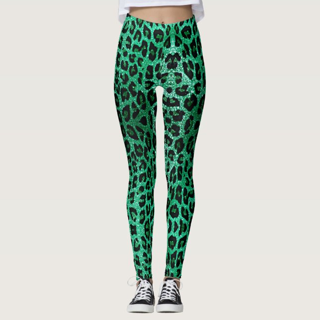 Leggings Leopardo verde garrapata (Anverso)