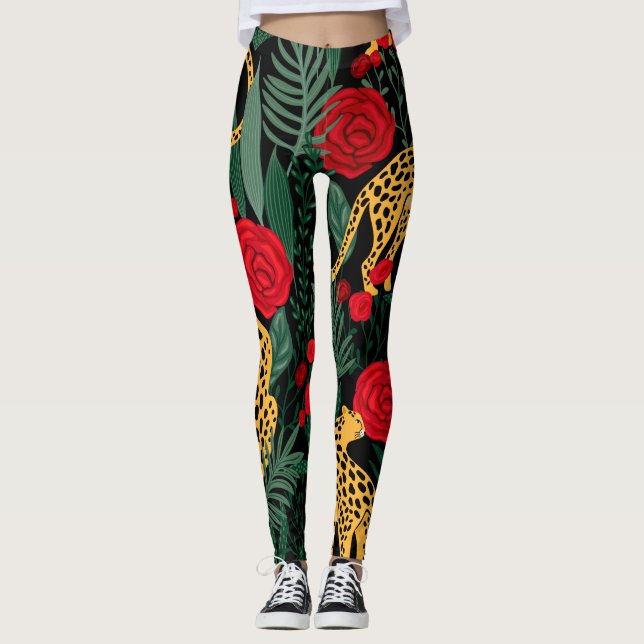 Leggings Leopardos y Rosas (Anverso)