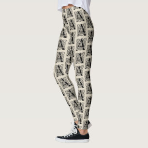 Leggings Letra A Monograma De Knot Celta Vintage