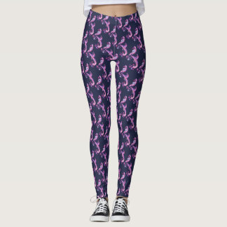 Leggings Letra F monogramo piernas con estampado rosa morad