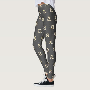 Leggings Letra monograma moderna máquina de escribir tipogr