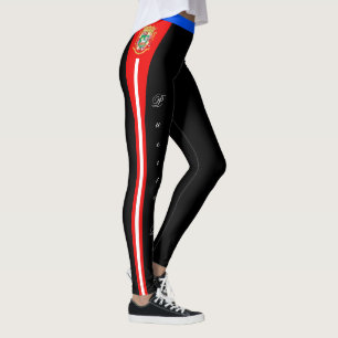 Leggings Letradas de moda de Puerto Rico, Bandera/deportes