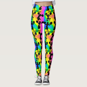 LEGGINGS LETRAS ABSTRACTAS Y COLORIDAS DE LOS LÍDERES DE QU