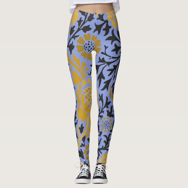 Leggings LETRAS AZULES DE MODERNO DE William Morris (Anverso)