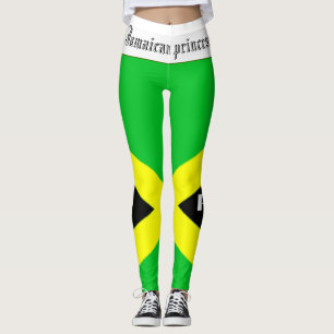 LEGGINGS LETRAS DE BANDERA DE PRINCESA JAMAICANA POR. HABIC