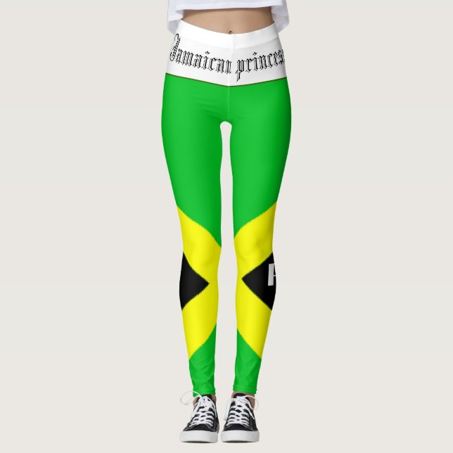 LEGGINGS LETRAS DE BANDERA DE PRINCESA JAMAICANA POR. HABIC (Anverso)