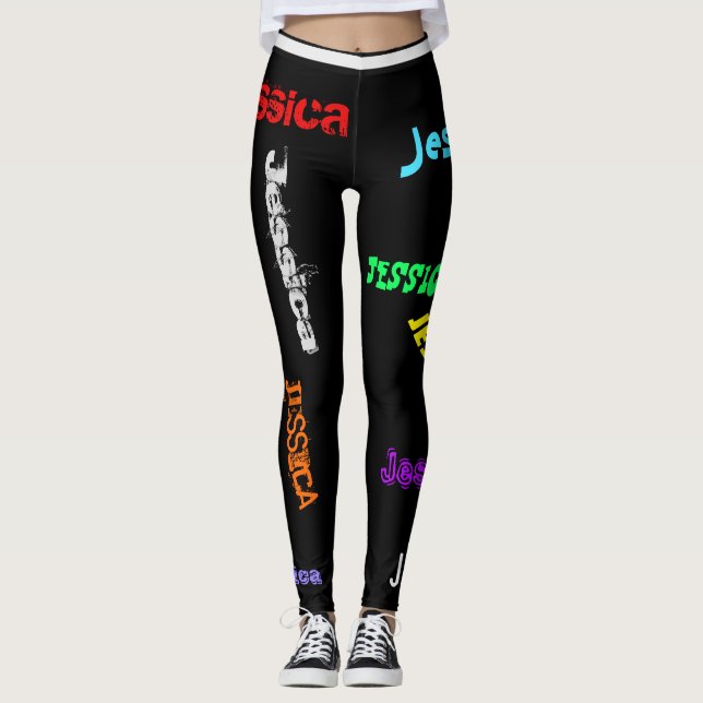 Leggings Letras de NOMBRE Repetido personalizadas Letras Le (Anverso)