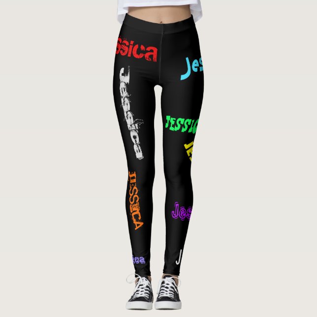 Leggings Letras de NOMBRE Repetido personalizadas Letras Le (Anverso)