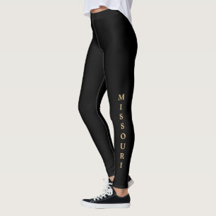 Leggings Letras de oro de Missouri en negro