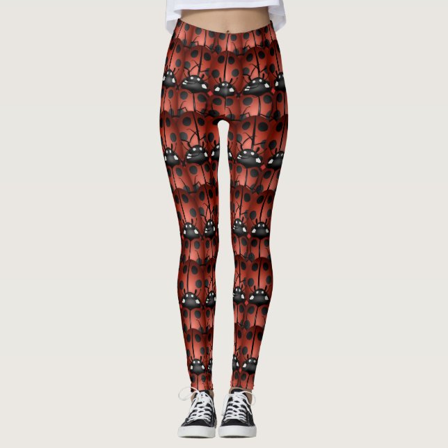 LEGGINGS LETRAS DE PATRÓN DE LADYBUG ROJAS/NEGROS/BLANCAS (Anverso)