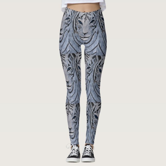 LEGGINGS LETRAS DE TIGRE BLANCO DE PAULA REILLY. (Anverso)