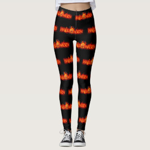 Leggings Letras ígneas masivas de SlipperyJoe's Halloween c