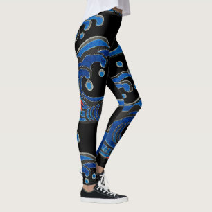 LEGGINGS LETRAS IMPRESAS CON ONDAS NEGRAS Y JAPONESAS