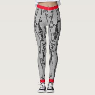 LEGGINGS LETRAS IMPRESAS DE PATRÓN DE WOODBLOCK JAPONÉS