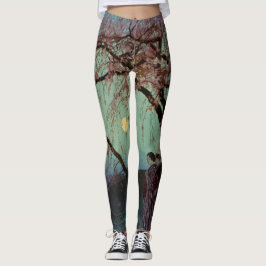 LEGGINGS LETRAS IMPRESAS FELICITAN A LAS MUJERES BAJO LUNA 