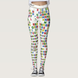 Leggings Letras latinas ABC del alfabeto primario colorido