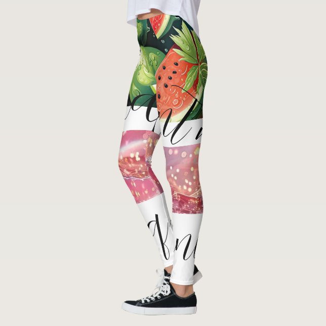 Leggings Letras negras ilustracion de sandía (Izquierda)