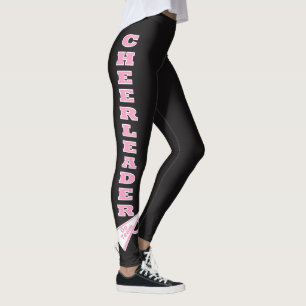 Leggings Letras rosadas de la tipografía de la animadora