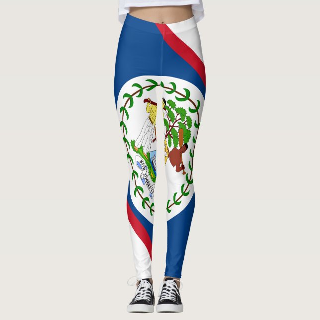 Leggings Letreras de bandera de Belice (Anverso)