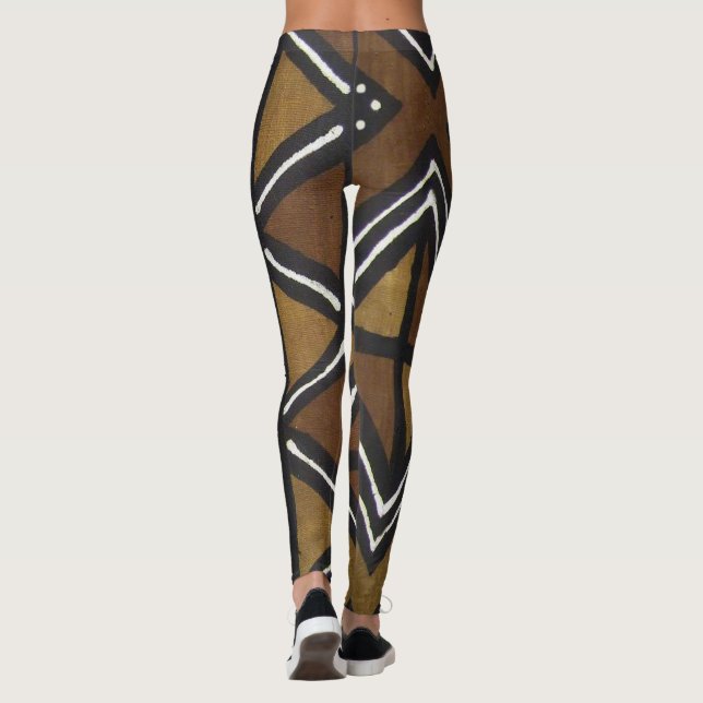 Leggings  Letreras de barro africanas impresas (Reverso)