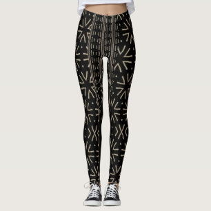 Leggings Letreras de barro africanas impresas