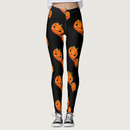 Leggings Letreras de calabaza con temática de Halloween