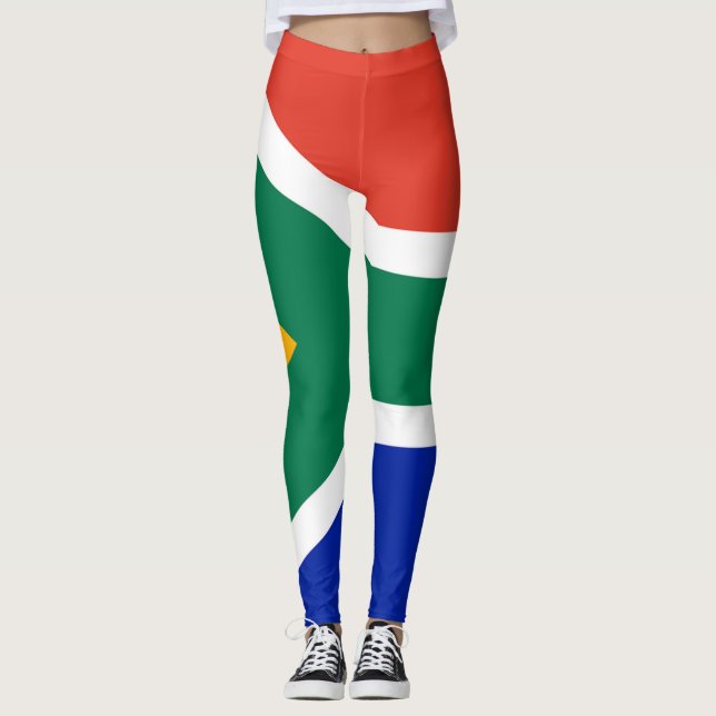 Leggings Letreras de la bandera de Sudáfrica (Anverso)