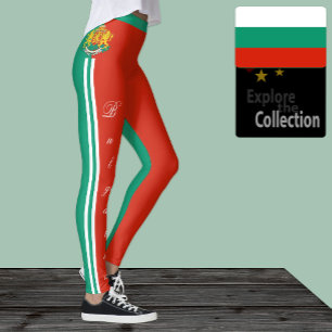 Leggings Letreras de moda de Bulgaria, bandera búlgara/depo