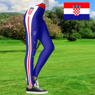 Leggings Letreras de moda de Croacia, Bandera Croata/Deport