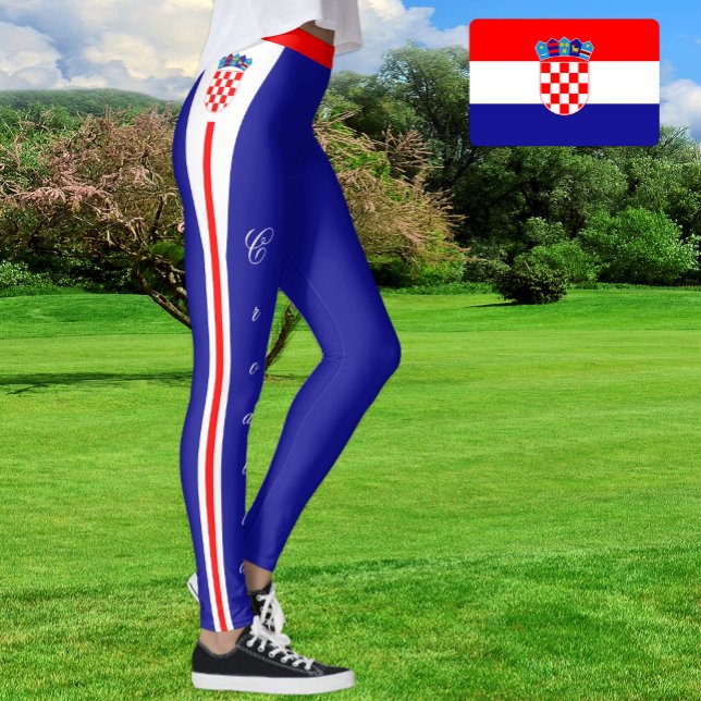Leggings Letreras de moda de Croacia, Bandera Croata/Deport (Subido por el creador)