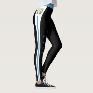 Leggings Letreras de moda de Guatemala, bandera guatemaltec