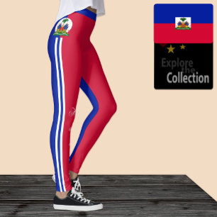 Leggings Letreras de moda de Haití, Bandera haitiana/deport