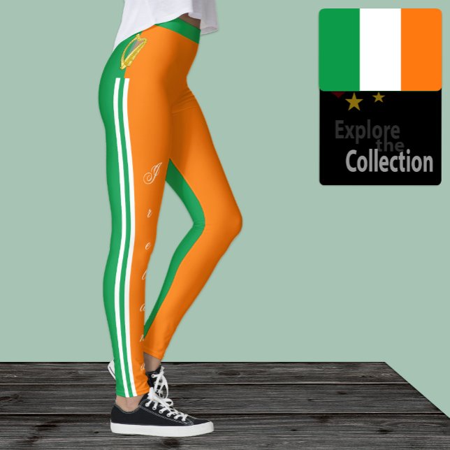 Leggings Letreras de moda de Irlanda, bandera de Irlanda/de (Subido por el creador)