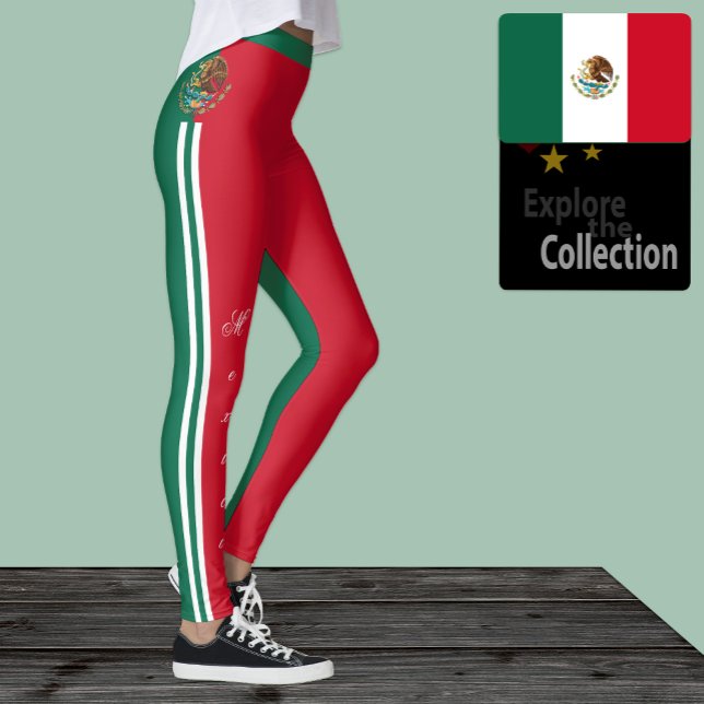 Leggings Letreras de moda de México, Bandera Mexicana/Depor (Subido por el creador)