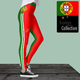 Leggings Letreras de moda de Portugal, Bandera portuguesa/d