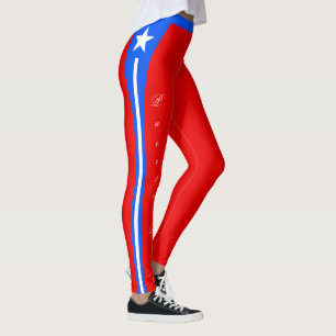 Leggings Letreras de moda de Puerto Rico, bandera puertorri