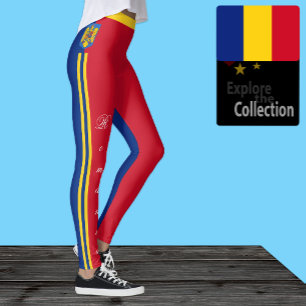 Leggings Letreras de moda de Rumania, Bandera rumana/deport
