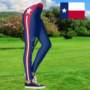 Leggings Letreras de moda de Texas, Bandera de Texas/Deport