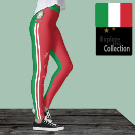 Leggings Letreras de moda italianas, Bandera italiana/depor