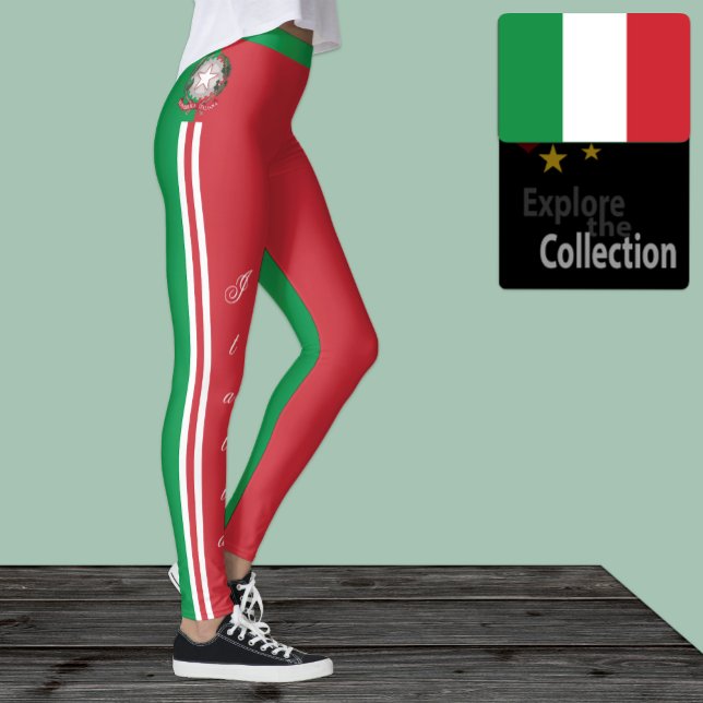 Leggings Letreras de moda italianas, Bandera italiana/depor (Subido por el creador)