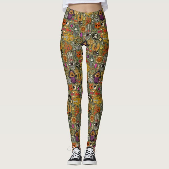 Leggings Letreras de musgo de TALISMANS (Anverso)