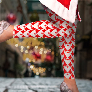 Leggings Letreras de navidades rojos con motivos de barba d