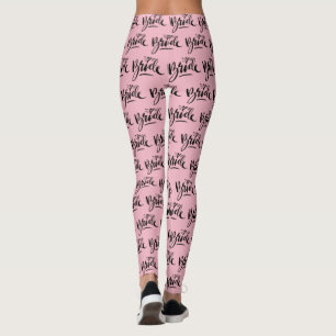 Leggings Letreras de novias bodas rosadas para la fiesta de