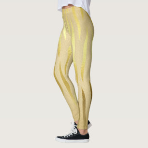 Leggings Letreras de vestir con estampado de cebra dorada