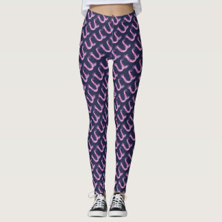 Leggings Letreras monogramadas con estampado púrpura