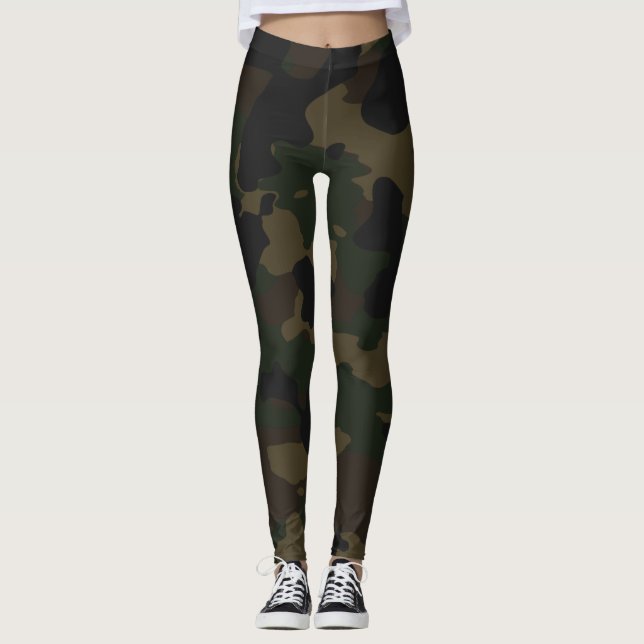 Leggings Letreras oscuras de camuflaje (Anverso)